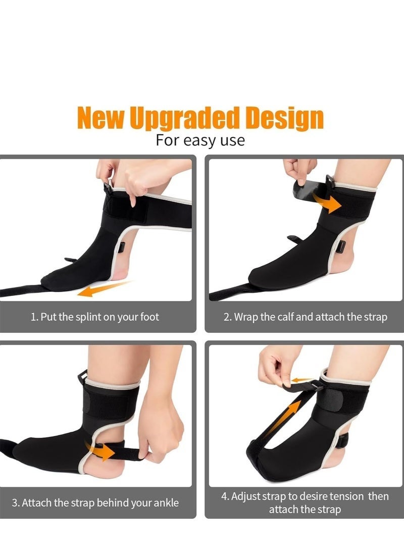 Plantar Fasciitis Night Splint Sock Upgraded Plantar Fasciitis Brace for Women Men with Arch Support for Achilles Tendonitis Foot Drop Heel Spur Pain Relief Black (Small) - Image 5