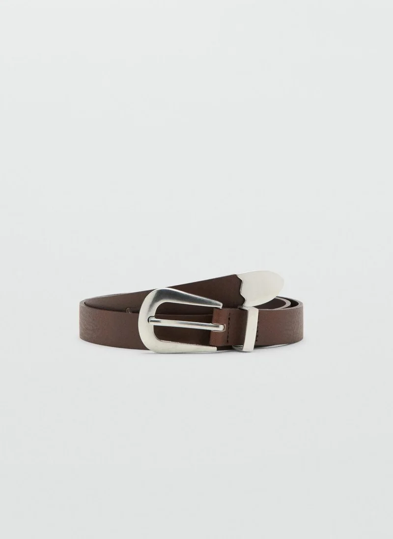 Leather Belt With Metal Detail