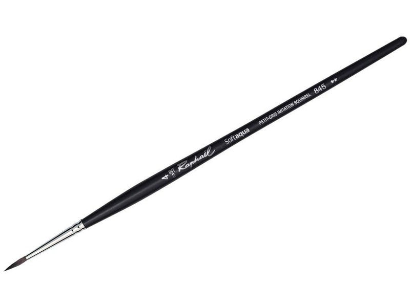 Raphael SoftAqua Synthetic Squirrel Watercolor Brush Round 4 Black