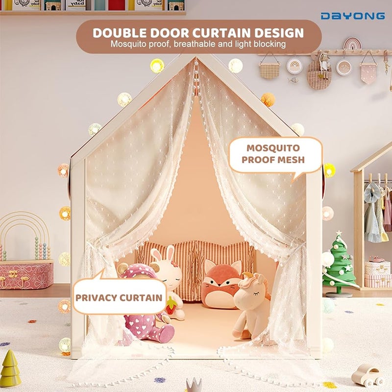 DAYONG Kids Play Tent House, Extra Large Playhouse Tent Indoor & Outdoor, Play House Kids Tent Castle, Princess Castle Tent for Boys & Girls, Play Cottage Toys Gift (Mushroom) - Image 5