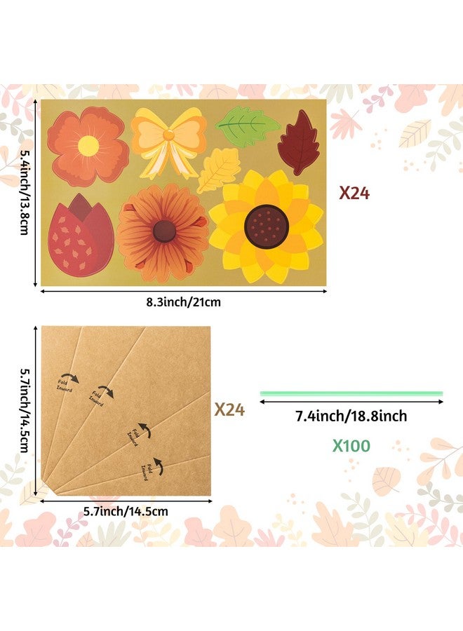 BeYumi Flower Bouquet Craft Kit - 48Pcs Fall Flower Bouquet Craft For Kids Make Your Own Thankful Flower Bouquet Autumn Fall Florals Thanksgiving Diy Gift Craft School Classroom Home Fun Activities - Image 2