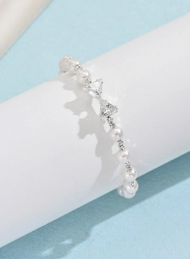Take Two  Take Two Ribbon Decor Beaded Bracelet for Women | Best Price UAE