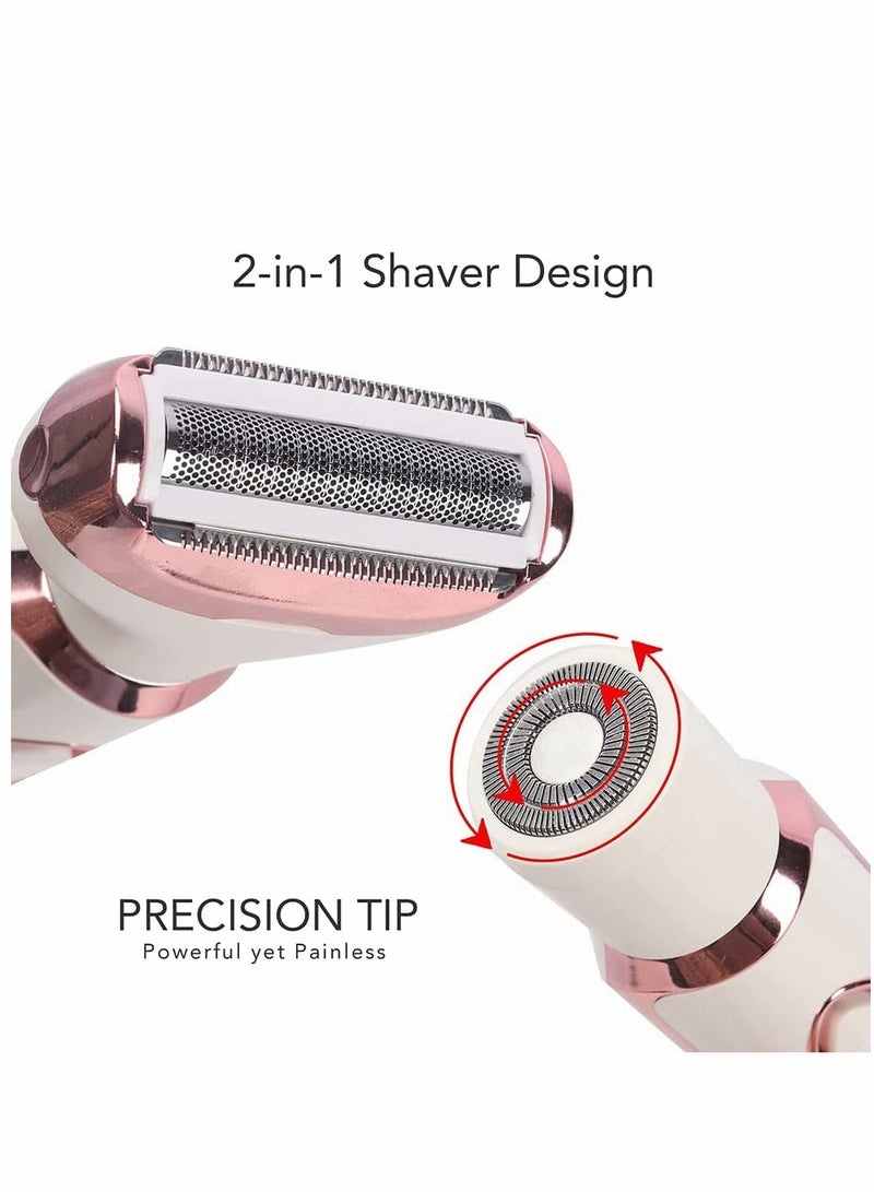 Excefore Electric Razor for Women, Hair Trimmer for Face Beard Mustache Arm Leg Armpit Bikini, Painless 2 in 1 Shaver with 3 Stainless Steel Blades and Floating Head, Rechargeable Cordless Hair Clipper - Image 5