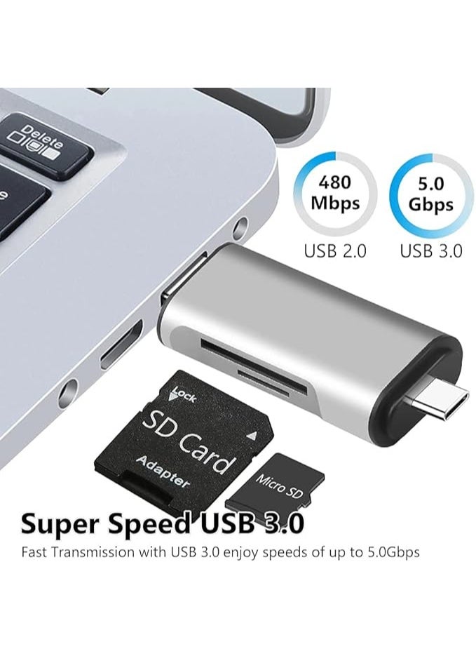 Haysenser قارئ بطاقات SD 6 في 1 USB Type C، USB 3.0 و Micro USB OTG محول بطاقة الذاكرة المحمولة 1 فتحة لـ TF، SD، Micro SD، SDXC، SDHC، MMC، RS-MMC، Micro SDXC، Micro SDHC، UHS-I، USB 3.0 - Image 4