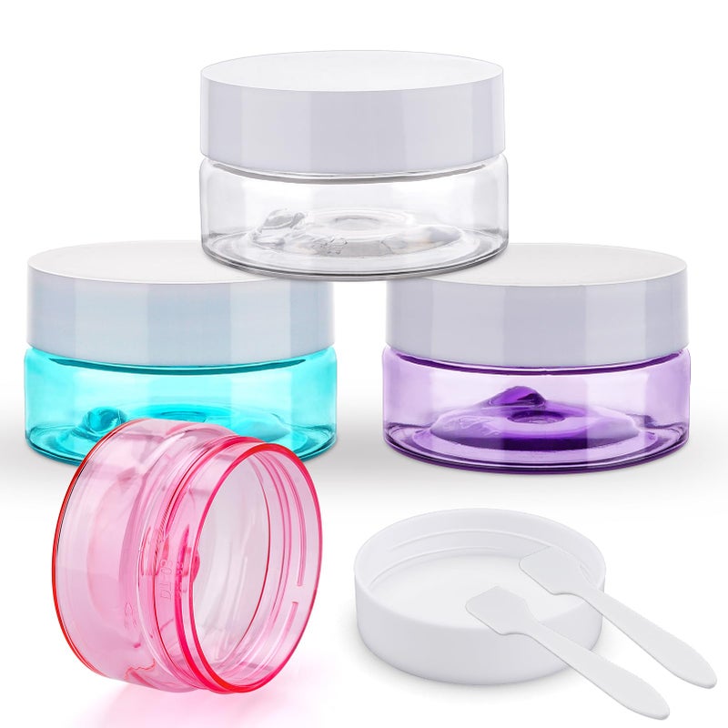 Cosywell Travel Cream Jars for Toiletries TSA Approved 07oz 4 Pack Refillable Cosmetic Containers Leakproof Plastic Travel Size Containers with Lid for Lotion Makeup Cosmetics 4 color