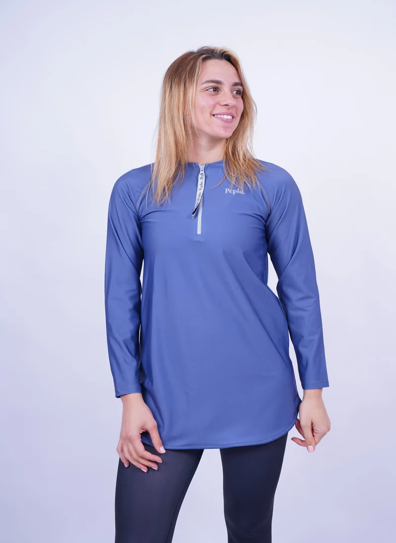 Pepla Dark Grey Long Rashguard - Swimwear Top