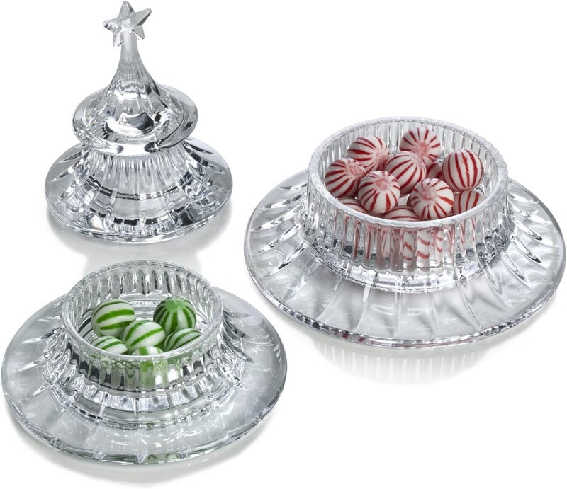 Mikasa Holiday Treats Stacking Tree Candy Dish Boxed 945 Clear - Image 3