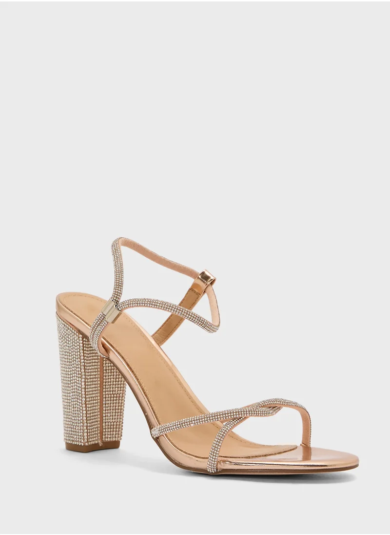 ترافل من نمشي Diamante Block Heel Sandal