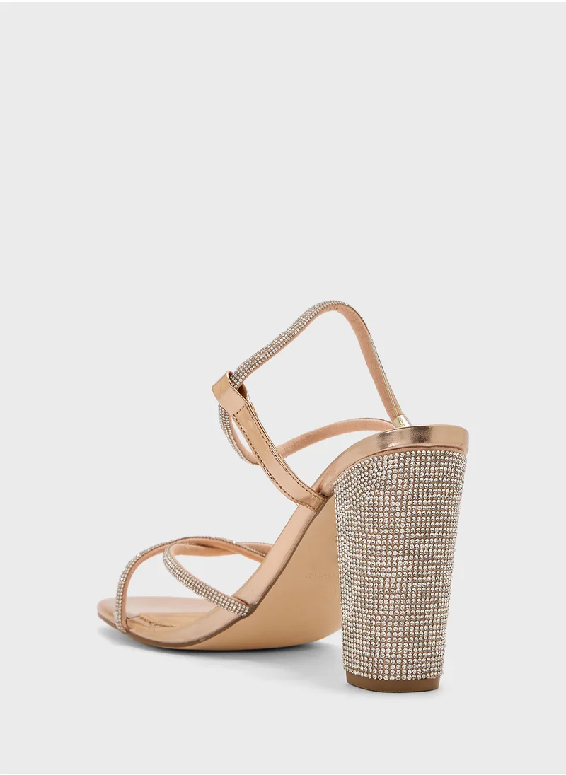 Truffle Diamante Block Heel Sandal