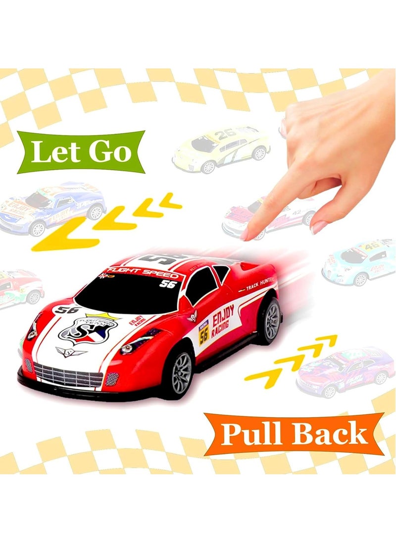 MAGIC VAULT 6 Pack 4 Inch Metal Pull Back Toy Cars, Race Cars Vehicles, Toys for Boys Girls Toddlers 3,4,5,6.7 Years Old, Party Favors Cars, Goodie Bag Stuffers, Pinata Fillers, Teacher Reward Prizes  - Image 2