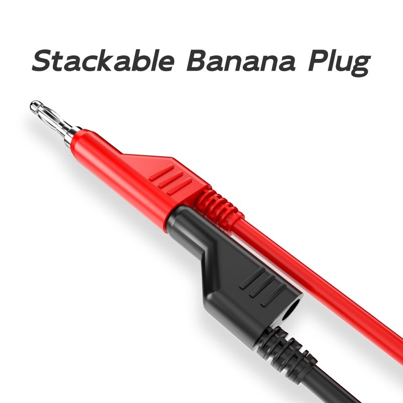 Goupchn 5PCS Stackable Banana to Banana Plug Test Leads Soft Electrical Test Cable Wire 3.3ft/1m for Multimeter 1000V 15A - Image 4