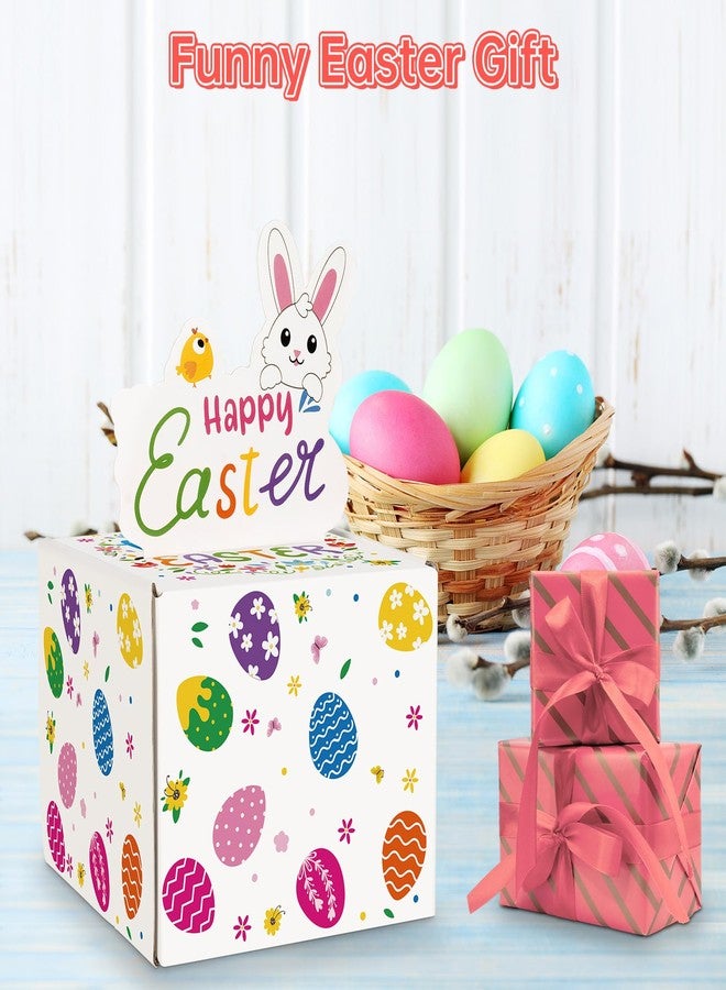 PERFQU Easter Money Pull Box for Cash Gift - Happy Easter Surprise Money Holder Gifts for Kids Adults, DIY Funny Spring Holiday Cash Boxes with 100 Pcs Transparent Bags for Women Men Girls Boys Friends - Image 3