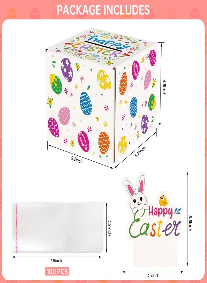 PERFQU Easter Money Pull Box for Cash Gift - Happy Easter Surprise Money Holder Gifts for Kids Adults, DIY Funny Spring Holiday Cash Boxes with 100 Pcs Transparent Bags for Women Men Girls Boys Friends - Image 4