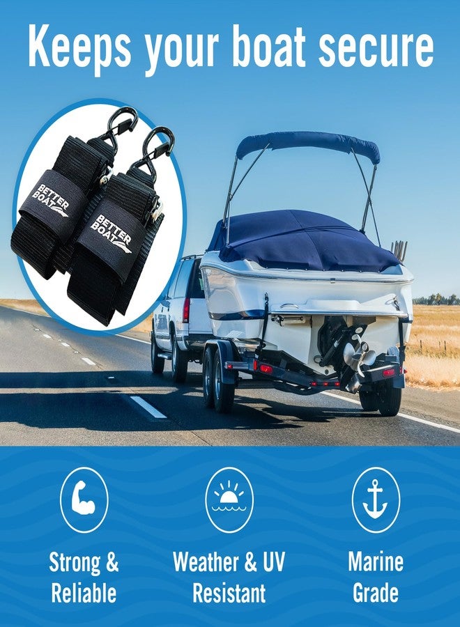 Better Boat أحزمة ربط القارب للمقطورة، 2 بوصة × 48 بوصة أحزمة ترانسمون من الدرجة البحرية، مشبك يدوي ثقيل، قصيرة، ربط القارب للمقطورة، جت سكي، 4 أقدام - Image 2