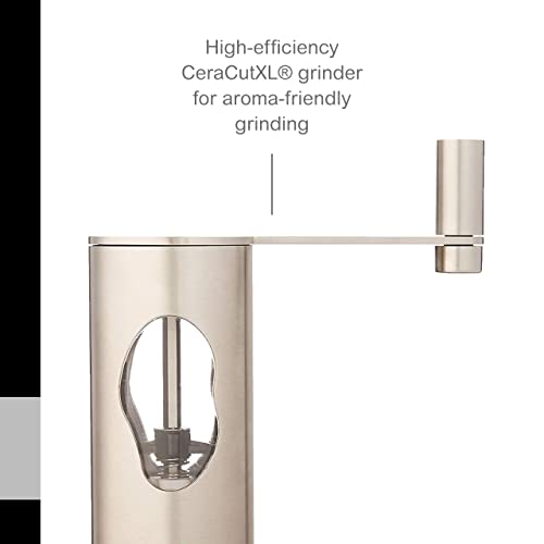 AdHoc Mrs. Bean Stainless Steel Coffee Grinder - 7" Manual Coffee Burr Grinder with Adjustable Coarseness Settings - Stainless Steel Coffee Bean Grinder - Easy-to-Clean Kitchen Tool - Image 3
