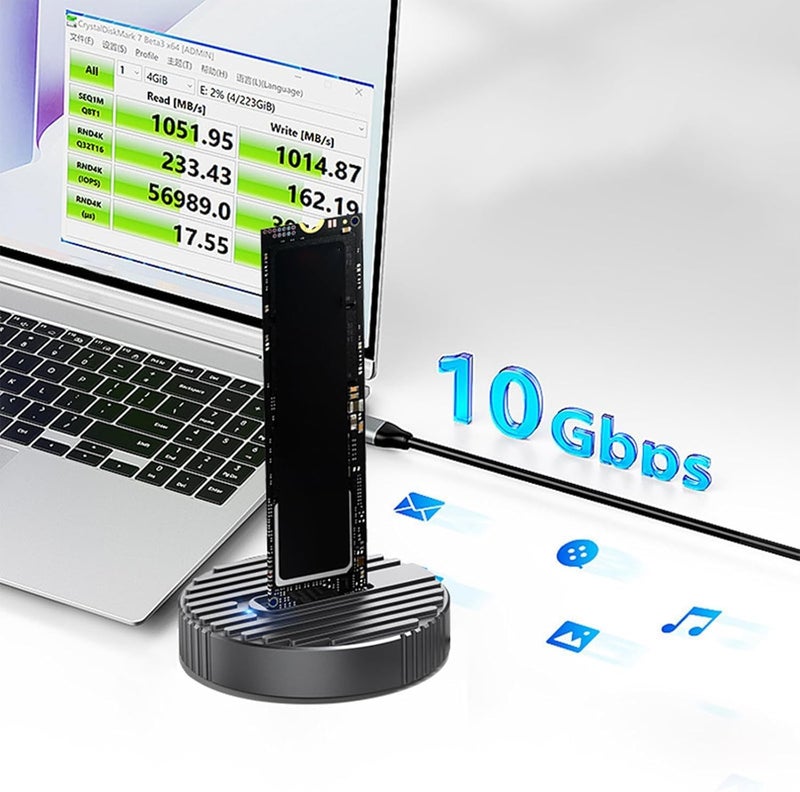 Tobo M.2 NVMe SSD to USB Docking Station Adapter, External M.2 PCI-e NVMe SSD to USB-C Reader Adapter Converter for M.2 (M Key) NVMe SSD TD-1426HS - Image 3
