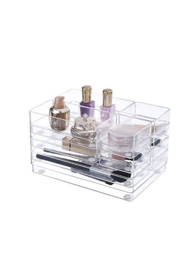 MIXDE 12 Pcs Thick Anti-Slip Clear Durable Plastic Drawer Organizer and Tray Divider Bin Set  - Image 4
