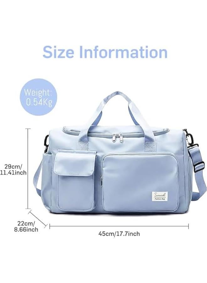 هوكور شنطة صغيرة لصالة الالعاب الرياضية للنساء من دوركو، شنطة دفل مقاومة للماء للحمل في عطلة نهاية الاسبوع مع جيب للحذاء وجيب مبلل، شنطة توت للسفر والتمارين الرياضية وعطلة نهاية الاسبوع، شنطة حمل ليلية - Image 2