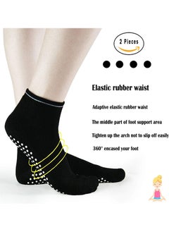 Depend Non Slip Socks Women Fashion All Season Socks Sports Casual Simple Striped Colors For Pilates Yoga Barre Ballet Dance Fitness Football Hospital Mid-Tube Socks Free Size 2 Pieces  - Image 5