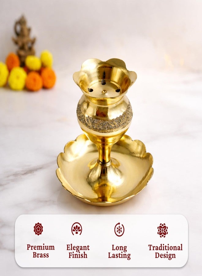 Spillbox حامل أعواد بخور نحاسي من Spillbox | حامل | مبخرة مع جامع رماد | حامل أعواد بخور | طبق | | ديكور منزلي ومكتبي - بخور كالاسام - Image 3