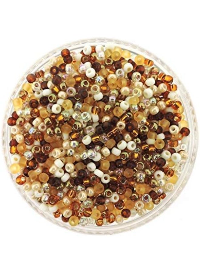 Miyuki Round Seed Beads Size 8/0 22g Honey Butter Mix