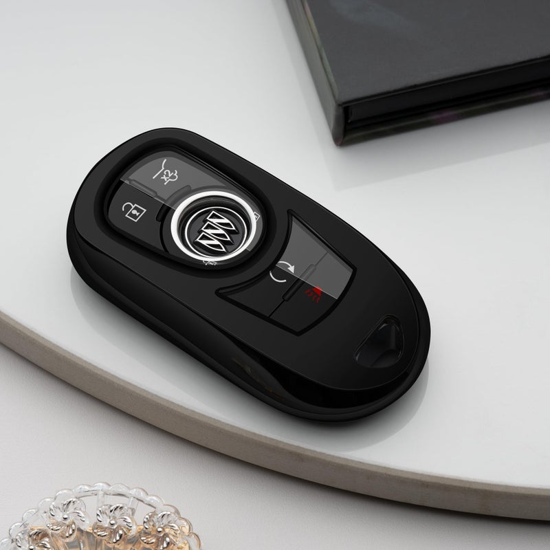Tengare Buick Key Fob Cover Car Key Protector Case Key Chain Holder Accessories Black - Image 2