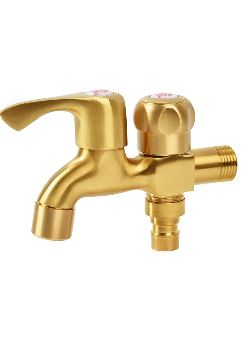 SYOSI Brass Hose End Tap, Outdoor Garden Tap Kit, Brass Water Bib Tap Outside Tap Kit, Allotment Tap, for Outdoor/Indoor Use, Convenient Water Access - Image 1