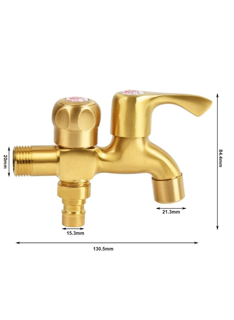 SYOSI Brass Hose End Tap, Outdoor Garden Tap Kit, Brass Water Bib Tap Outside Tap Kit, Allotment Tap, for Outdoor/Indoor Use, Convenient Water Access - Image 4
