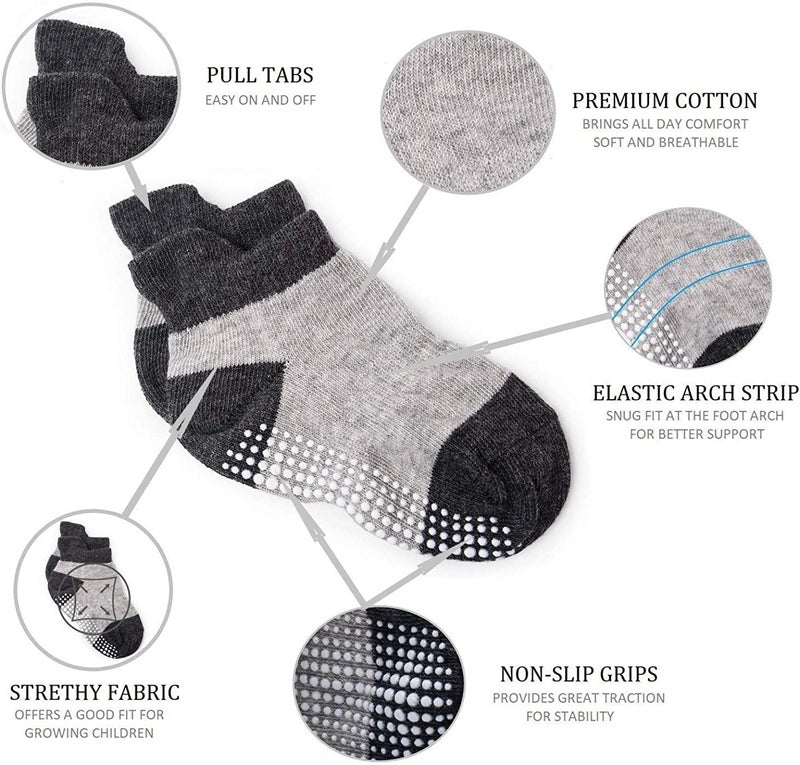 ZAPLES Baby Non Slip Grip Ankle Socks with Non Skid Soles for Infants Toddlers Kids Boys Girls, Assorted 12 Pack, 12-36 Months - Image 2
