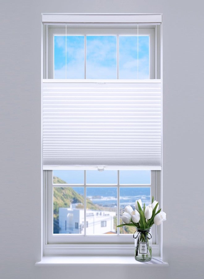 SUNFREE Top Down Bottom Up Cellular Blinds,Cellular Shades Blackout, Honeycomb Window Shade for Windows, 34" W x 64" H, White(Blackout) - Image 1