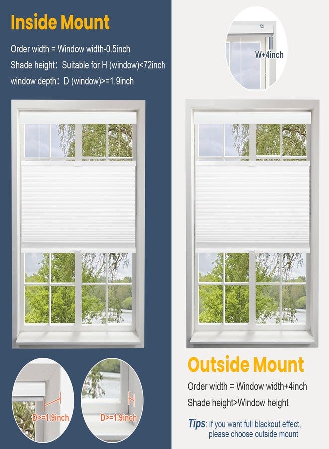SUNFREE Top Down Bottom Up Cellular Blinds,Cellular Shades Blackout, Honeycomb Window Shade for Windows, 34" W x 64" H, White(Blackout) - Image 5