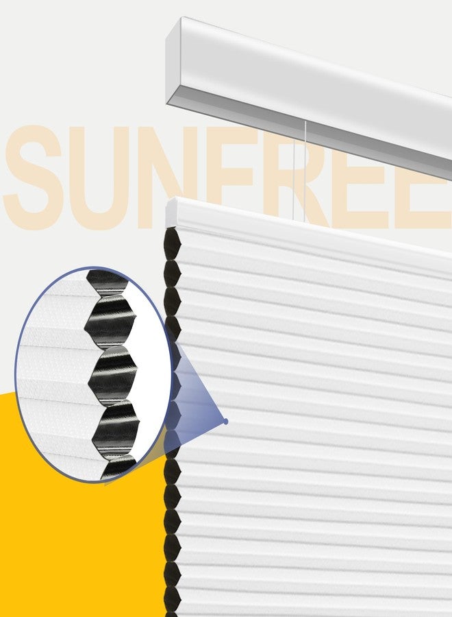 SUNFREE Top Down Bottom Up Cellular Blinds,Cellular Shades Blackout, Honeycomb Window Shade for Windows, 34" W x 64" H, White(Blackout) - Image 2