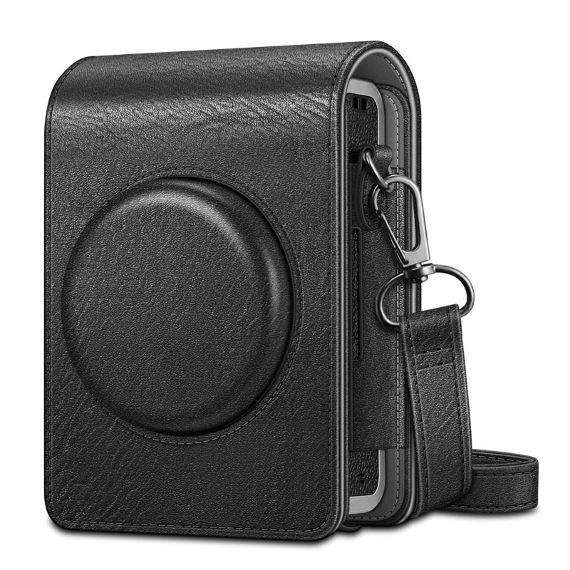 Fintie Protective Case for Fujifilm Instax Mini EVO Camera - Premium Vegan Leather Bag Cover with Removable Adjustable Strap, Vintage Black - Image 1