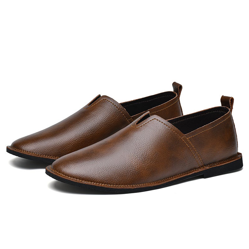 Spring New Soft-Soled Loafers Middle-Aged And Elderly Father Shoes Fashion Flat-Soled Male Monk Shoes A Generation Of Hair - Image 1