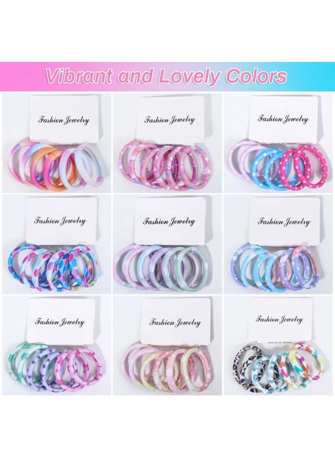 anezus 54Pcs Hair Ties for Girls and Women, Nylon Hair Elastics Hair Bands Ponytail Holders Soft Hair Ties No Damage for Girls Thick Straight Curly Hair Multi-colored  - Image 3