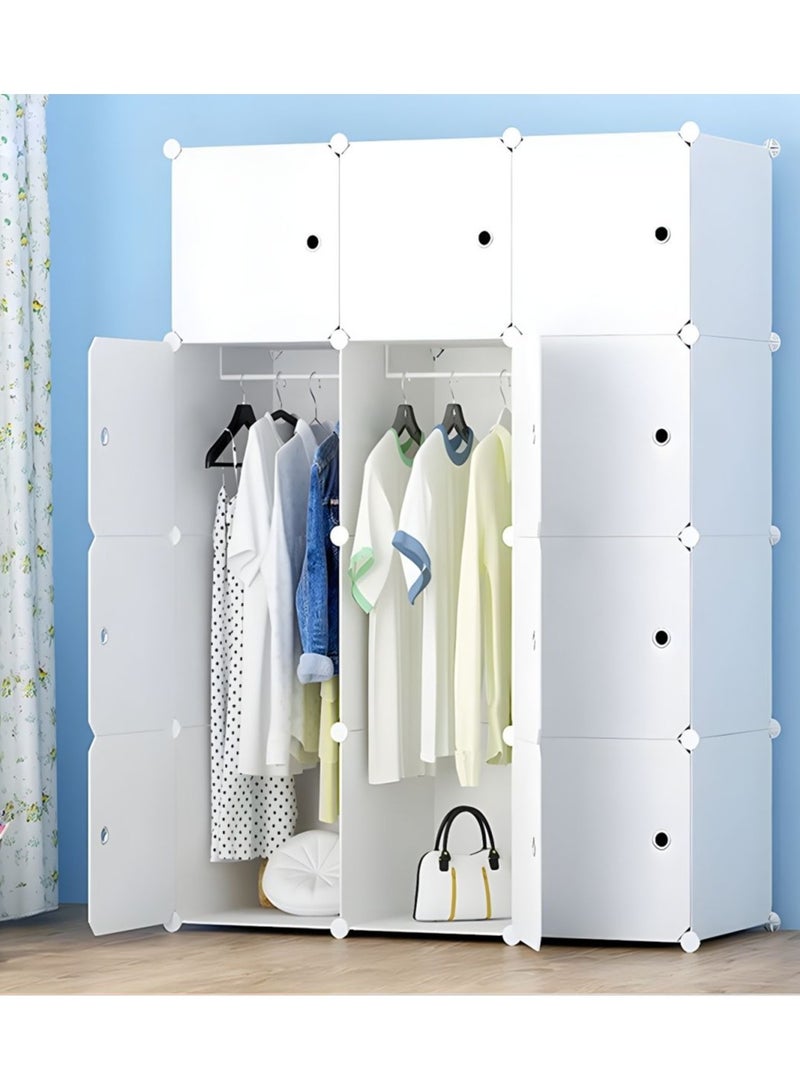 DubaiGallery Combination Storage Cabinet Portable Closet Storage Rack Environmentally Friendly Resin Material, DIY Assembly Modular Bookcase, Bedroom, Storage Shelf with Door - Image 1