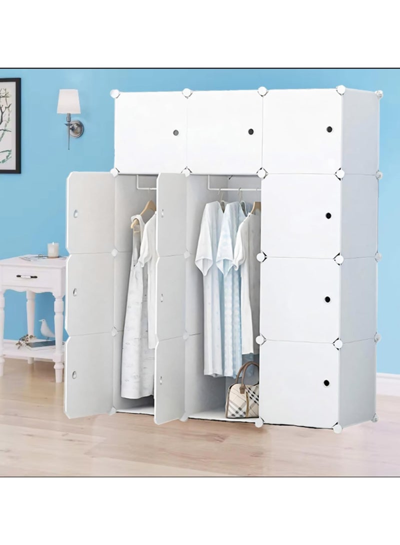 DubaiGallery Combination Storage Cabinet Portable Closet Storage Rack Environmentally Friendly Resin Material, DIY Assembly Modular Bookcase, Bedroom, Storage Shelf with Door - Image 2