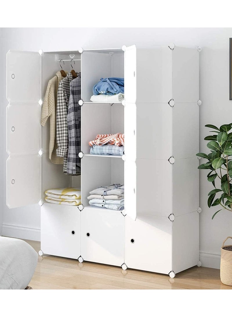 DubaiGallery Combination Storage Cabinet Portable Closet Storage Rack Environmentally Friendly Resin Material, DIY Assembly Modular Bookcase, Bedroom, Storage Shelf with Door - Image 3