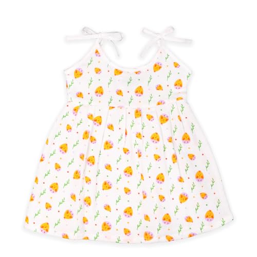 Kidbea® Extra Soft Muslin Fabric Baby Girls Frock | Pack of 4 | Space, Butterfly, Cute Chick and Mickey Print Size 3-6 Months - Image 5