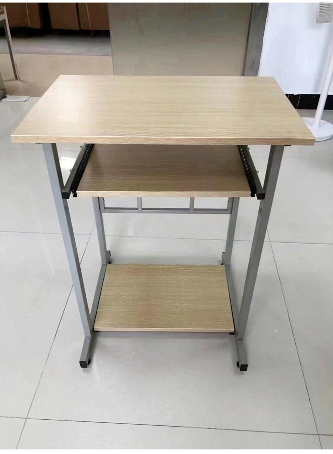 fashionhome Portable Standing Desk Small Desk For Small Spaces Laptop Computer Desk With Layer Storage Rack for Home Office 60 x 40 x 75 Centimeter - Image 4