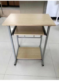 fashionhome Portable Standing Desk Small Desk For Small Spaces Laptop Computer Desk With Layer Storage Rack for Home Office 60 x 40 x 75 Centimeter  - Image 2