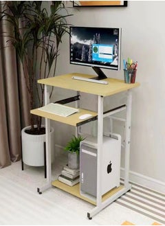 fashionhome Portable Standing Desk Small Desk For Small Spaces Laptop Computer Desk With Layer Storage Rack for Home Office 60 x 40 x 75 Centimeter  - Image 3