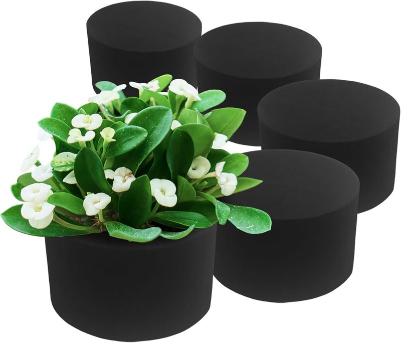 Xcel Floral Foam Blocks - Reusable, Weather Resistant Craft Foam Fresh & Artificial Flower Arrangements, Faux Florist Foam Planters Florist Supplies (Black 5" Round x 3" Thick - 6 Pack) - Image 1