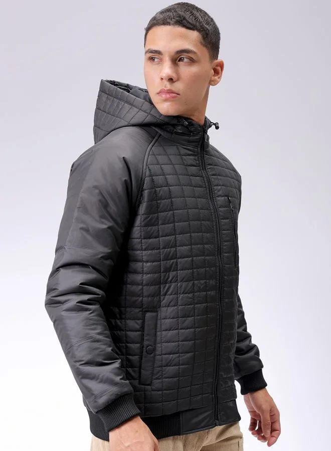 The Indian Garage Co Men Slim Fit Solid Puffer Jackets