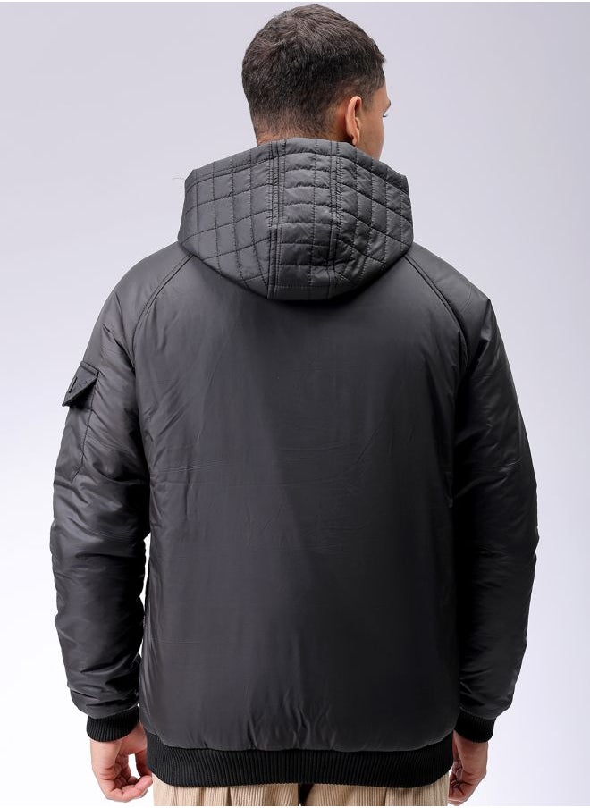 The Indian Garage Co Men Slim Fit Solid Puffer Jackets  - Image 2