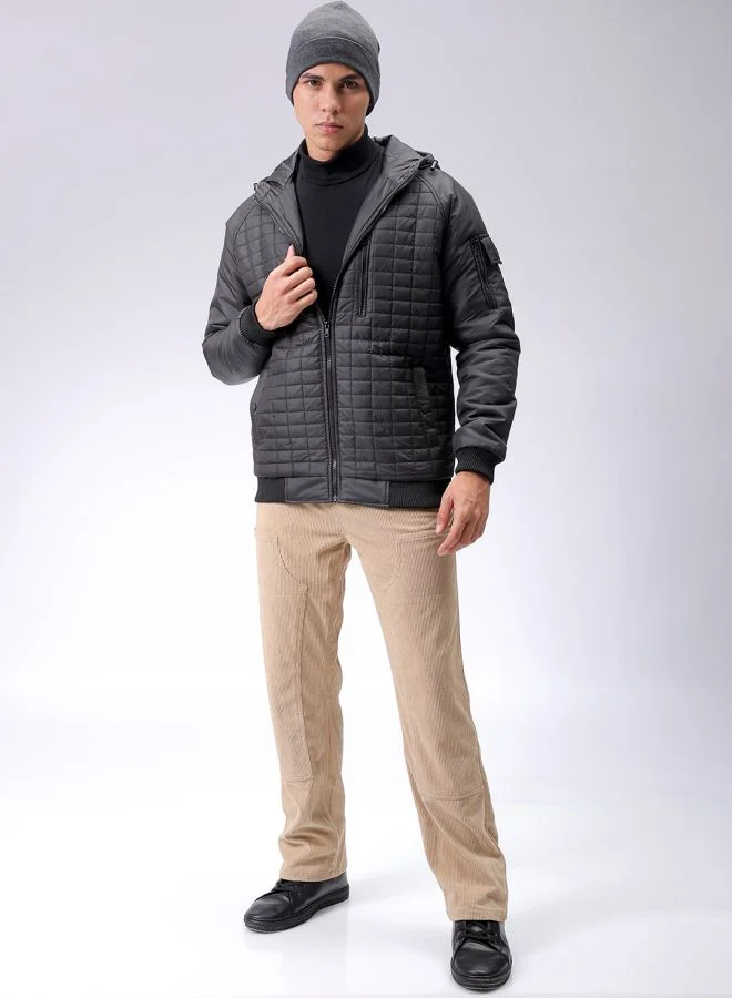 The Indian Garage Co Men Slim Fit Solid Puffer Jackets