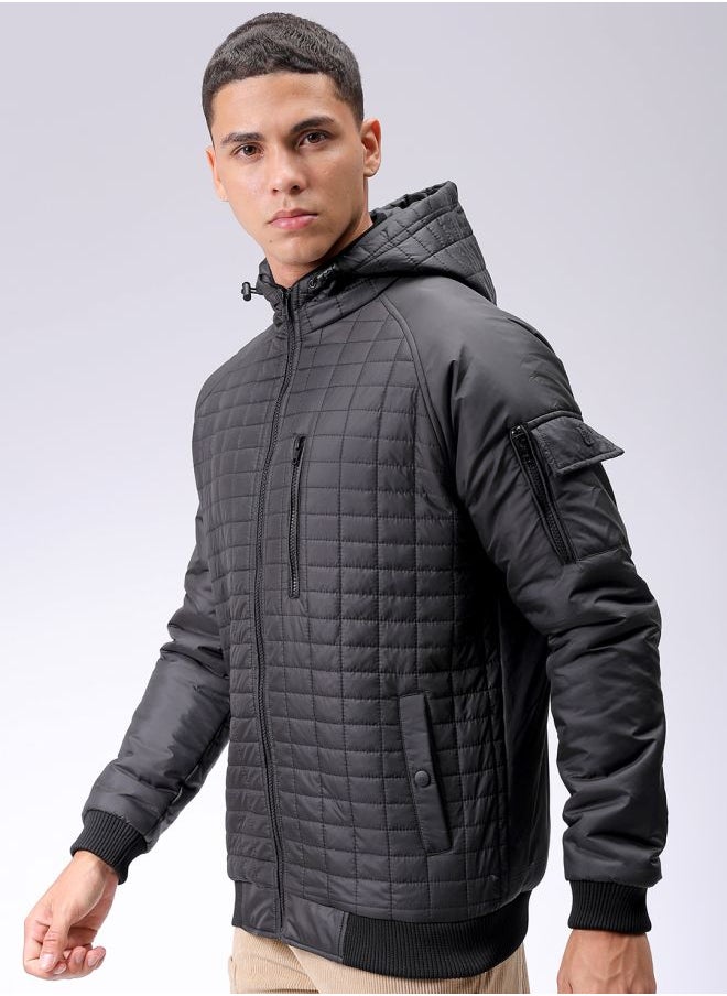 The Indian Garage Co Men Slim Fit Solid Puffer Jackets  - Image 3