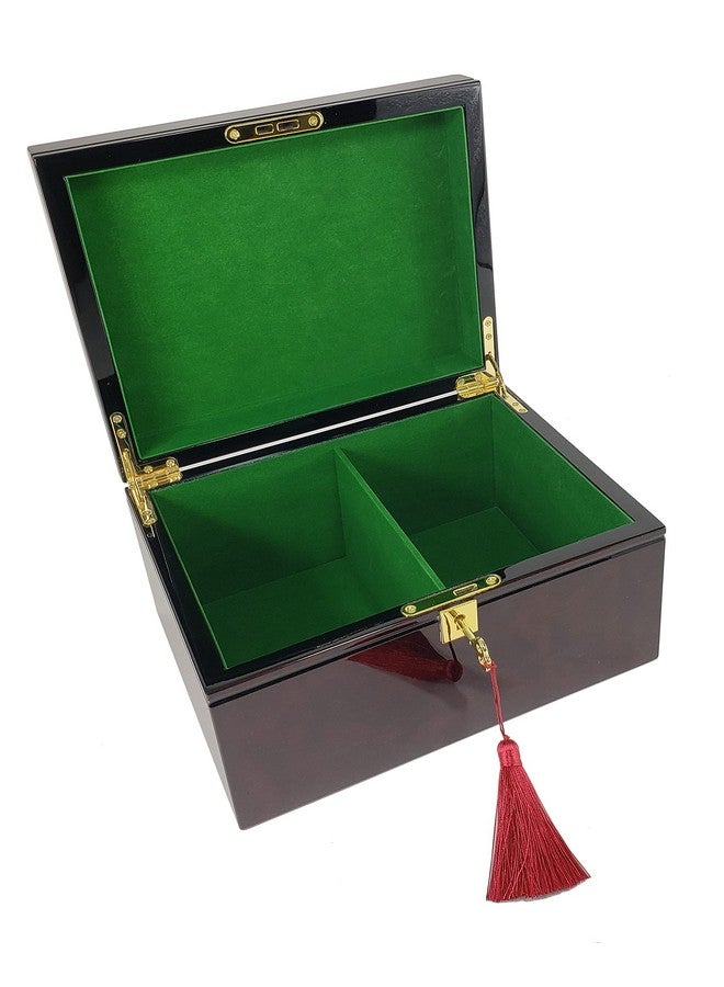 HPL Large High Gloss Cherry and Burlwood Color Locking Chess Storage Box for up to 4 3/4 inch Men Set - Image 2