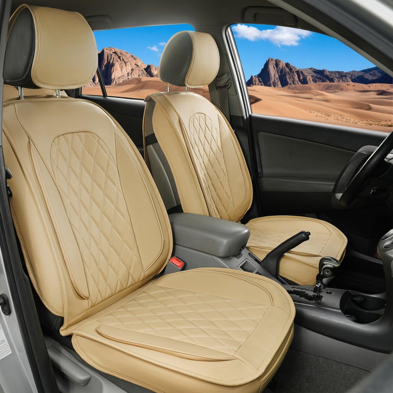 LINGVIDO Car Seat Covers Premium Nappa Leather Full Set for Front Rear Seats Durable Comfortable Easy to Install Fits Most Cars Sedans SUVs Ideal for Commuters Families Road Trips