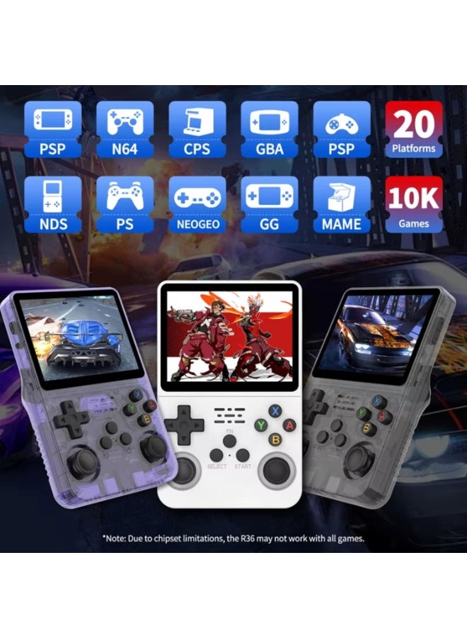 MUNTAQI R36S Retro Handheld Gaming Console – 3.5" 640x480 HD Screen Portable Game Pad, 28 Emulators, Quad-Core A7 1.5GHz Processor, TF Card 128GB, Built-in Classic Games, Fast Charging Handheld Video Game Player - Image 4